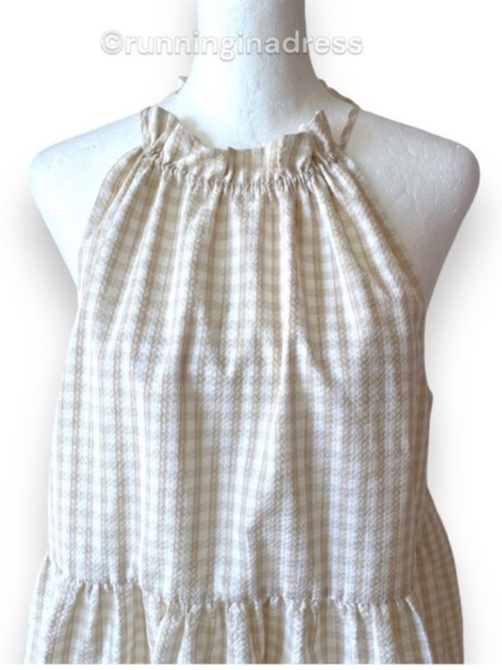Antonio Melani Juanita Gingham Halter Babydoll Mini Dress 10 NWOT - Picture 6 of 15